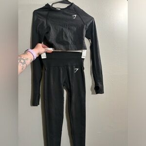 GYM SHARK matching dark grey gym set, XS, hardly worn, butt enhancing